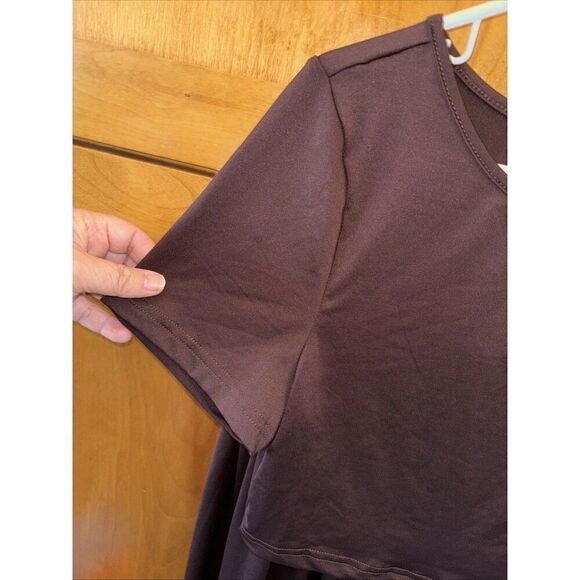 SHEIN Two Piece Set Crop Top Wide Leg Pants Women XL Cozy Knit Chocolate Brown - Picture 4 of 10